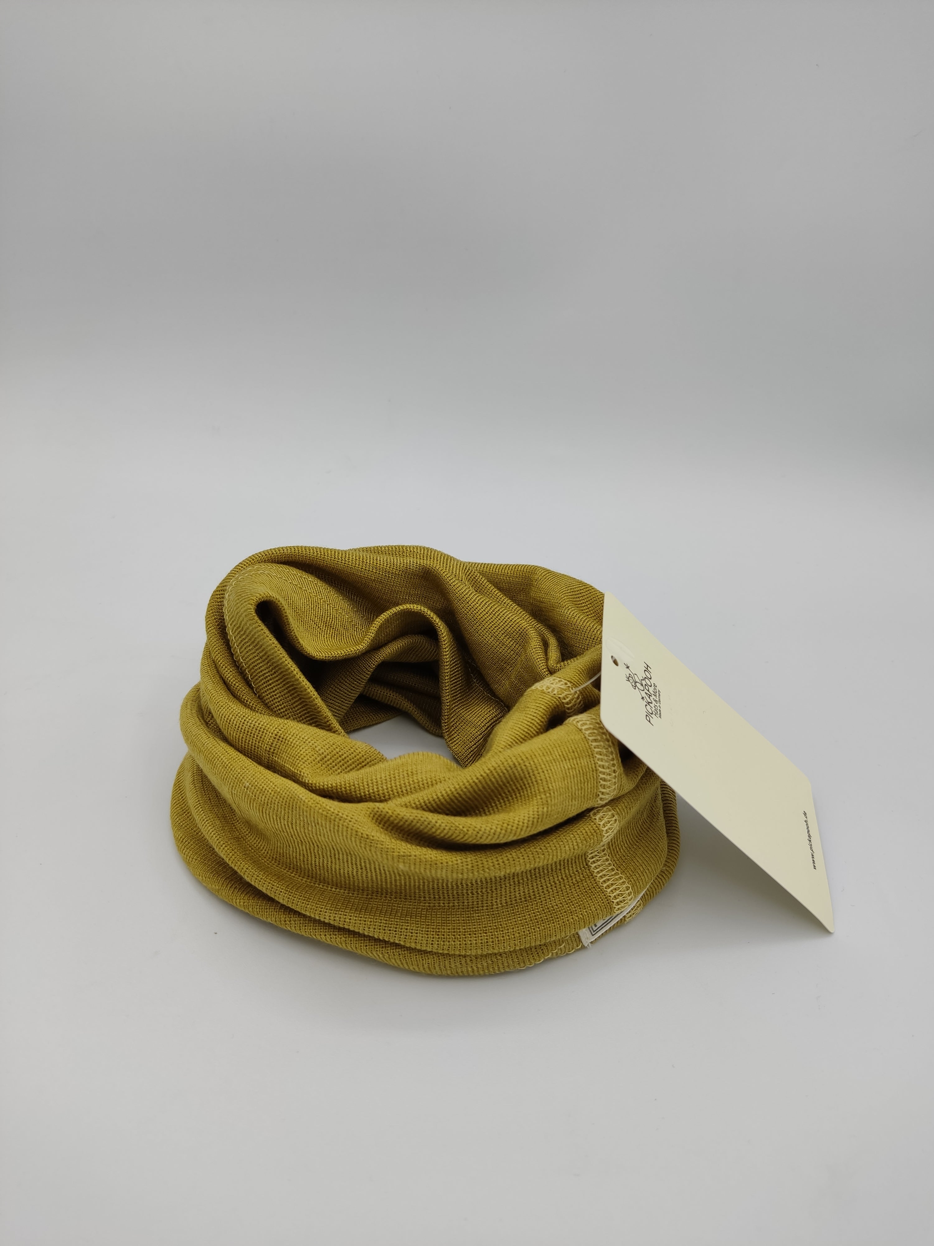 Scaldacollo in lana e seta per bambino e adulto // tinta unita Senape